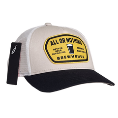 All or Nothing Cream & Black Snap-Back Trucker Hat